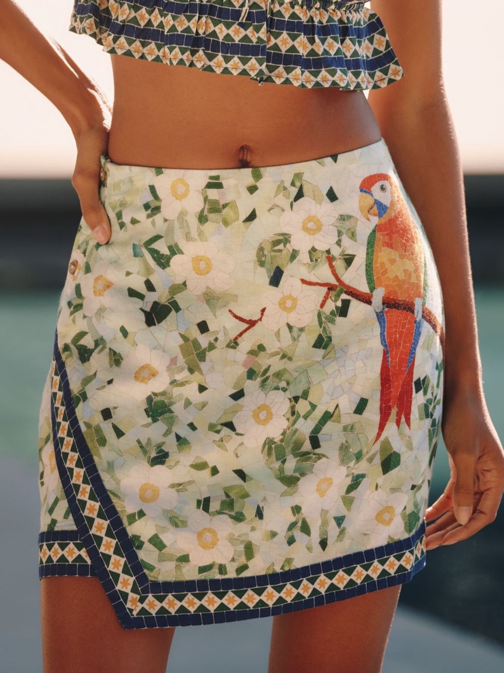 NWT Celandine Asymmetric Linen Blend Skirt